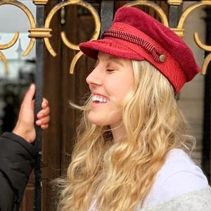 Brixton Womens Red Corduroy Fiddler Hat